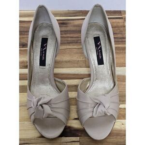 Nina‎ New York Ladies Open Toe Heels w/ Leather Sole Size 8.5